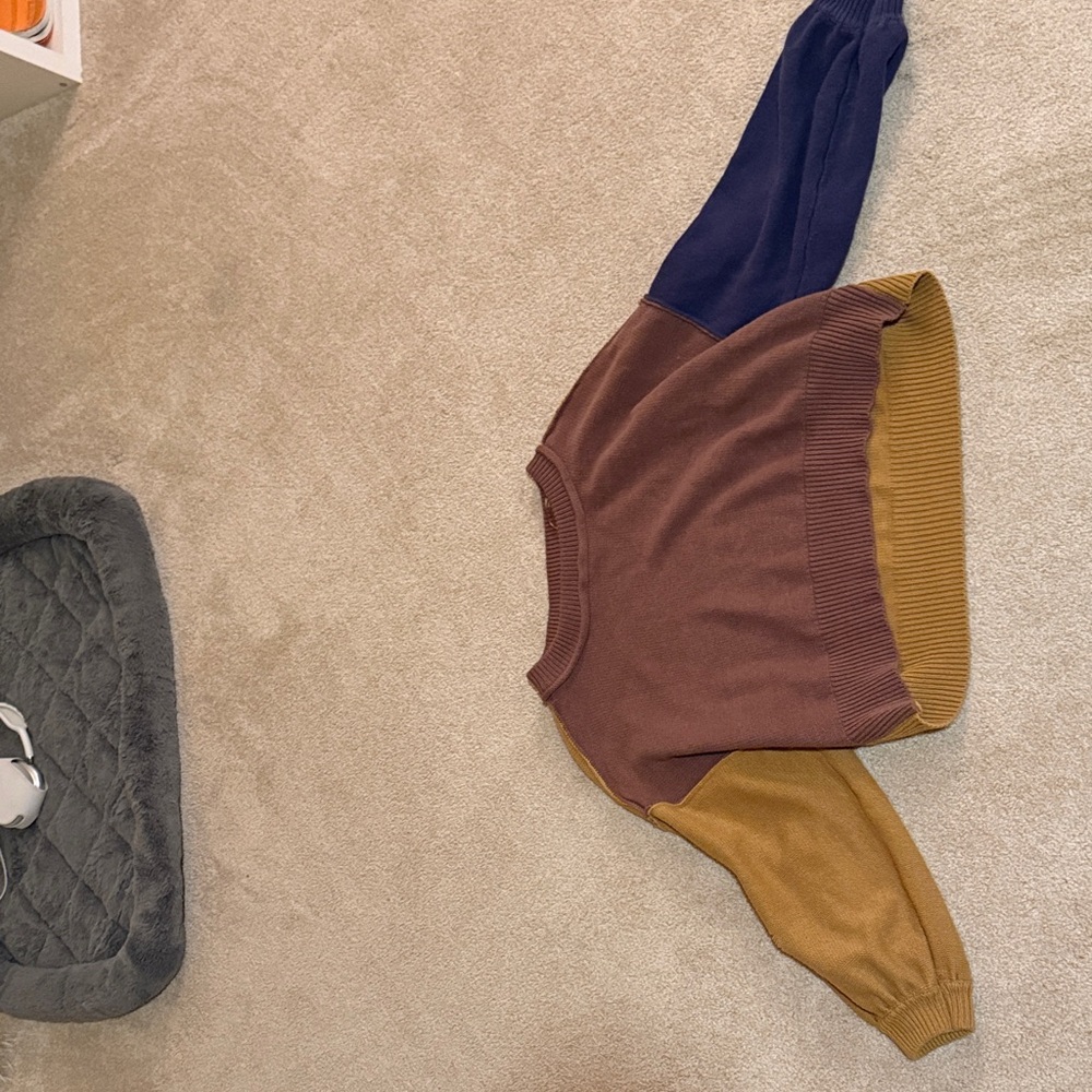 Papermoon Multicolor Sweater with Brown and Mustard